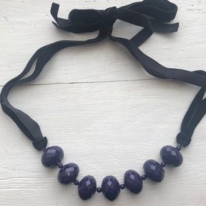 Romantic velvet beaded necklace w/ back bow detail